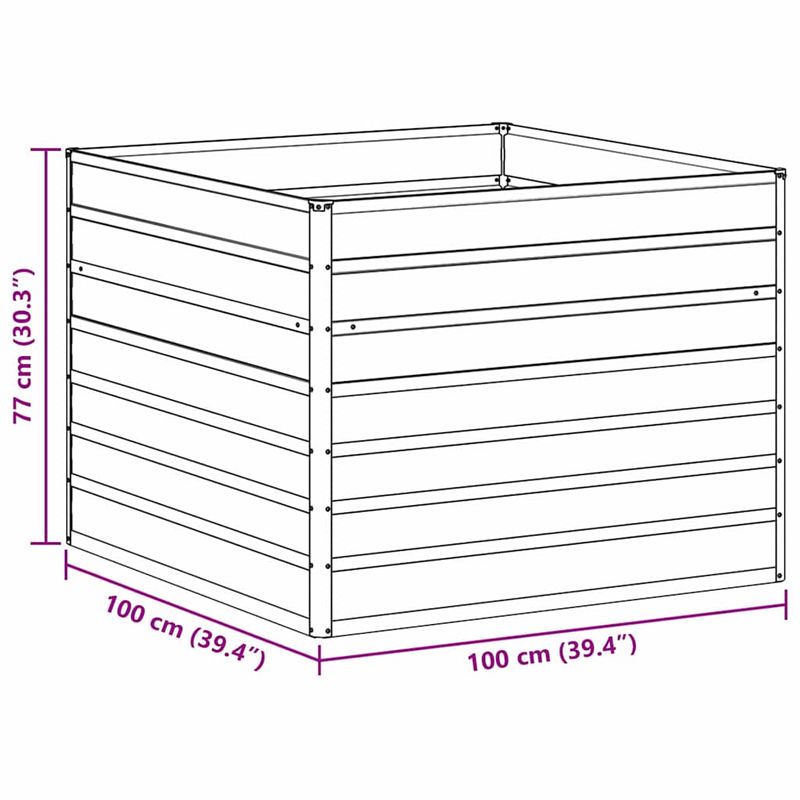 Casa si Gradina - Gradinarit si plante - Plante si ghivece - Ghivece si suporturi - Strat inaltat de gradina Maro deschis 100 x 100 x 77 cm - Infinity.ro