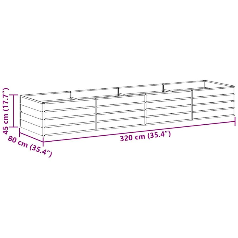 Casa si Gradina - Gradinarit si plante - Plante si ghivece - Ghivece si suporturi - Strat inaltat de gradina Maro deschis 320 x 80 x 45 cm - Infinity.ro