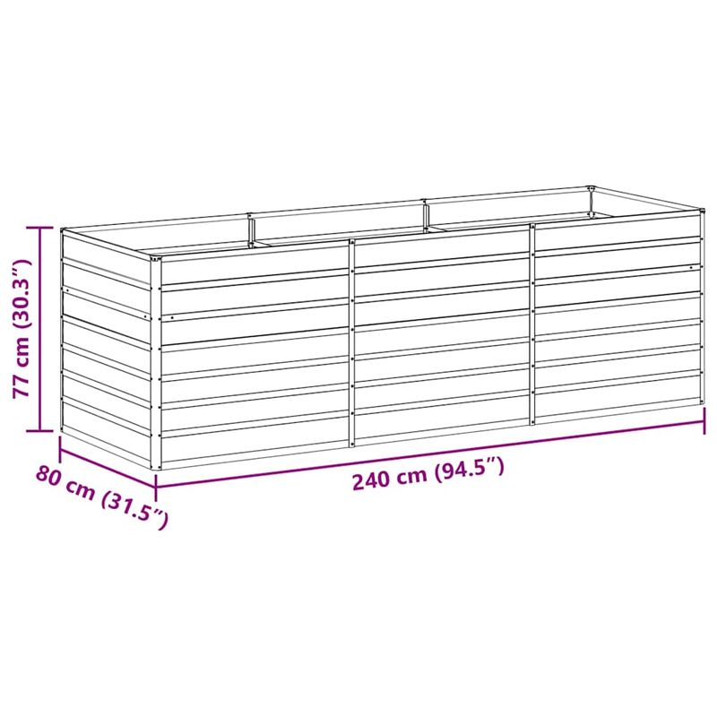 Casa si Gradina - Gradinarit si plante - Plante si ghivece - Ghivece si suporturi - Strat inaltat de gradina Maro deschis 240 x 80 x 77 cm - Infinity.ro