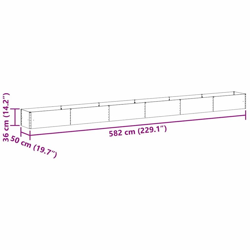 Casa si Gradina - Gradinarit si plante - Plante si ghivece - Ghivece si suporturi - Strat inaltat de gradina 582 x 50 x 36 cm Otel Galvanizat - Infinity.ro