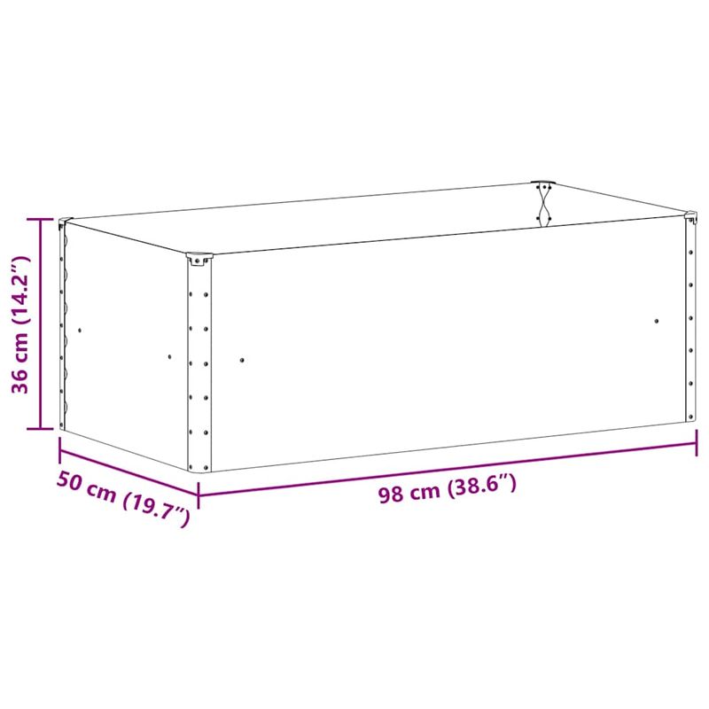 Casa si Gradina - Gradinarit si plante - Plante si ghivece - Ghivece si suporturi - Strat inaltat de gradina 98 x 50 x 36 cm Otel Galvanizat - Infinity.ro