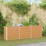 Casa si Gradina - Gradinarit si plante - Plante si ghivece - Ghivece si suporturi - Strat inaltat de gradina Maro deschis 240 x 40 x 77 cm - Infinity.ro