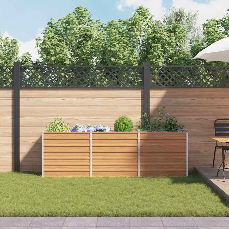 Casa si Gradina - Gradinarit si plante - Plante si ghivece - Ghivece si suporturi - Strat inaltat de gradina Maro deschis 240 x 40 x 77 cm - Infinity.ro