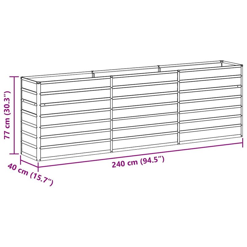Casa si Gradina - Gradinarit si plante - Plante si ghivece - Ghivece si suporturi - Strat inaltat de gradina Maro deschis 240 x 40 x 77 cm - Infinity.ro