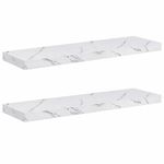 Casa si Gradina - Mobilier - Biblioteci si rafturi - Rafturi - Raft de perete Pe perete 2 pcs Marmura alba 80 x 23,5 x 4 cm - Infinity.ro