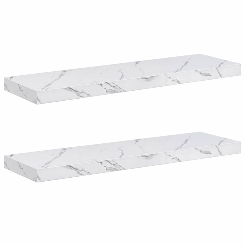 Casa si Gradina - Mobilier - Biblioteci si rafturi - Rafturi - Raft de perete Pe perete 2 pcs Marmura alba 80 x 23,5 x 4 cm - Infinity.ro