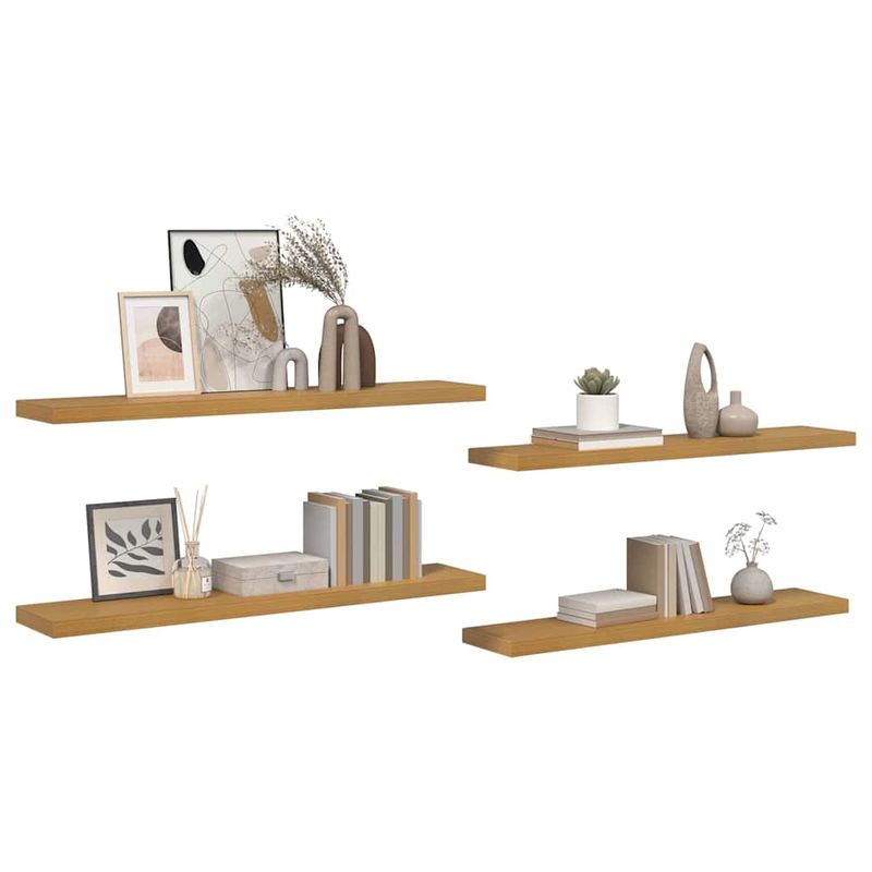 Casa si Gradina - Mobilier - Biblioteci si rafturi - Rafturi - Raft de perete 4 pcs Bej 120 x 23,5 x 4 cm Lemn compozit - Infinity.ro