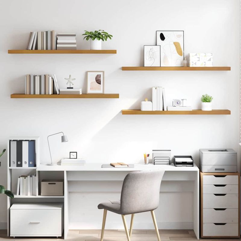 Casa si Gradina - Mobilier - Biblioteci si rafturi - Rafturi - Raft de perete 4 pcs Bej 120 x 23,5 x 4 cm Lemn compozit - Infinity.ro