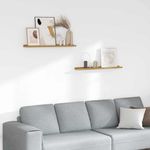 Casa si Gradina - Mobilier - Biblioteci si rafturi - Rafturi - Raft de perete cu raft 2 pcs Bej 80 x 9 x 3 cm Lemn compozit - Infinity.ro