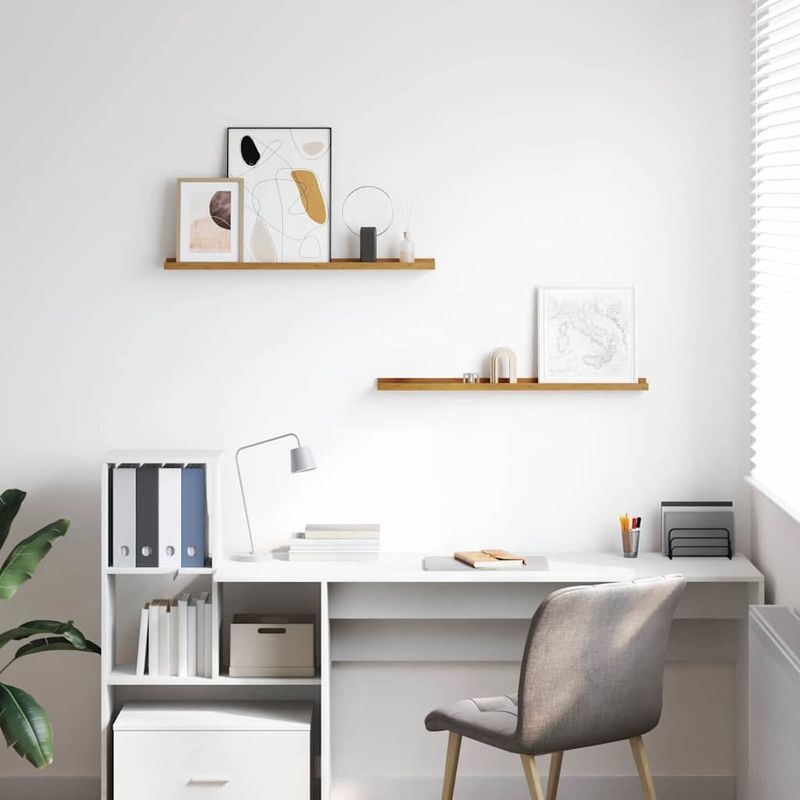 Casa si Gradina - Mobilier - Biblioteci si rafturi - Rafturi - Raft de perete cu raft 2 pcs Bej 80 x 9 x 3 cm Lemn compozit - Infinity.ro