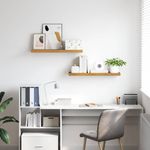 Casa si Gradina - Mobilier - Biblioteci si rafturi - Rafturi - Raft de perete 2 pcs Bej 90 x 23,5 x 4 cm Lemn compozit - Infinity.ro