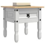 Casa si Gradina - Mobilier - Mese si birouri - Mese living - Masa laterala cu sertar Alb 50 x 50 x 50 cm Lemn de pin masiv - Infinity.ro