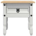 Casa si Gradina - Mobilier - Mese si birouri - Mese living - Masa laterala cu sertar Alb 50 x 50 x 50 cm Lemn de pin masiv - Infinity.ro