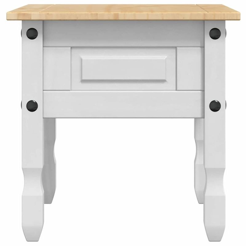 Casa si Gradina - Mobilier - Mese si birouri - Mese living - Masa laterala cu sertar Alb 50 x 50 x 50 cm Lemn de pin masiv - Infinity.ro