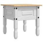 Casa si Gradina - Mobilier - Mese si birouri - Mese living - Masa laterala cu sertar Alb 50 x 50 x 50 cm Lemn de pin masiv - Infinity.ro