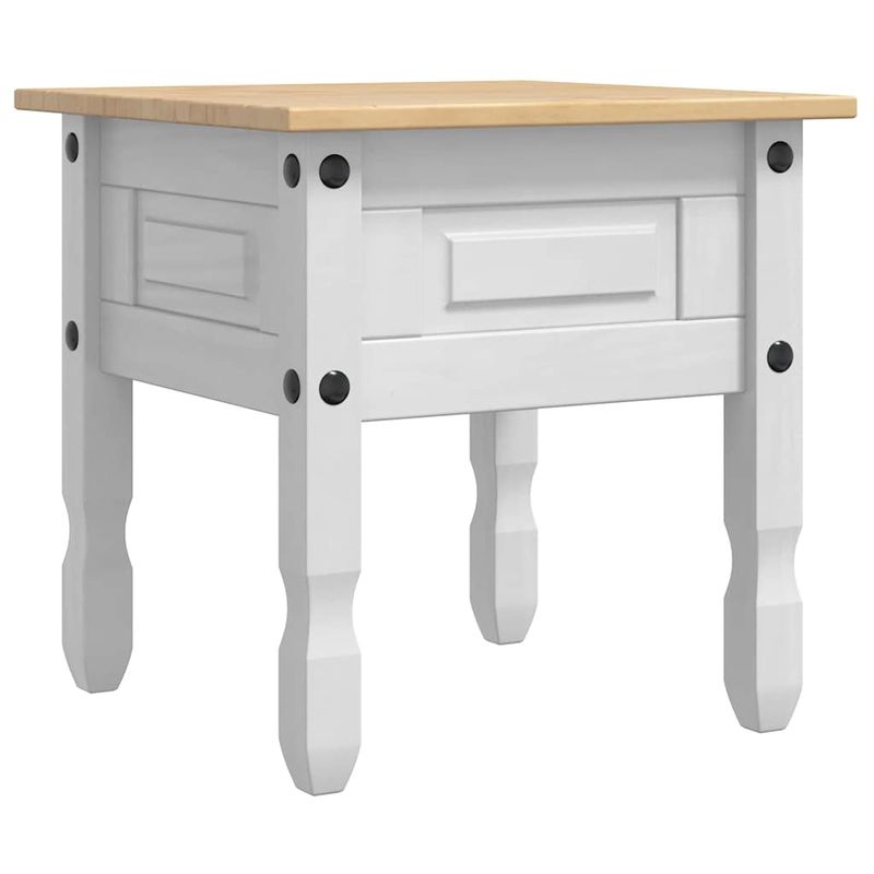 Casa si Gradina - Mobilier - Mese si birouri - Mese living - Masa laterala cu sertar Alb 50 x 50 x 50 cm Lemn de pin masiv - Infinity.ro