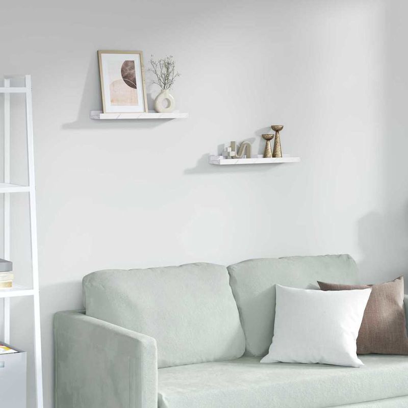 Casa si Gradina - Mobilier - Biblioteci si rafturi - Rafturi - Raft de perete 2 pcs Marmura alba 40 x 9 x 3 cm Lemn compozit - Infinity.ro