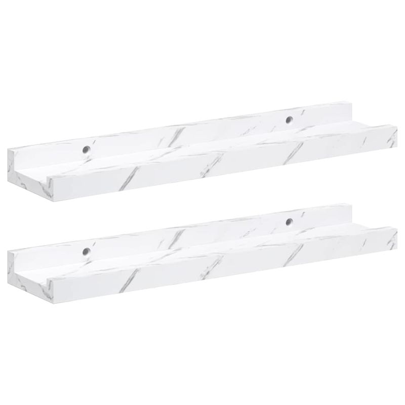 Casa si Gradina - Mobilier - Biblioteci si rafturi - Rafturi - Raft de perete 2 pcs Marmura alba 40 x 9 x 3 cm Lemn compozit - Infinity.ro
