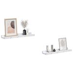 Casa si Gradina - Mobilier - Biblioteci si rafturi - Rafturi - Raft de perete 2 pcs Marmura alba 40 x 9 x 3 cm Lemn compozit - Infinity.ro
