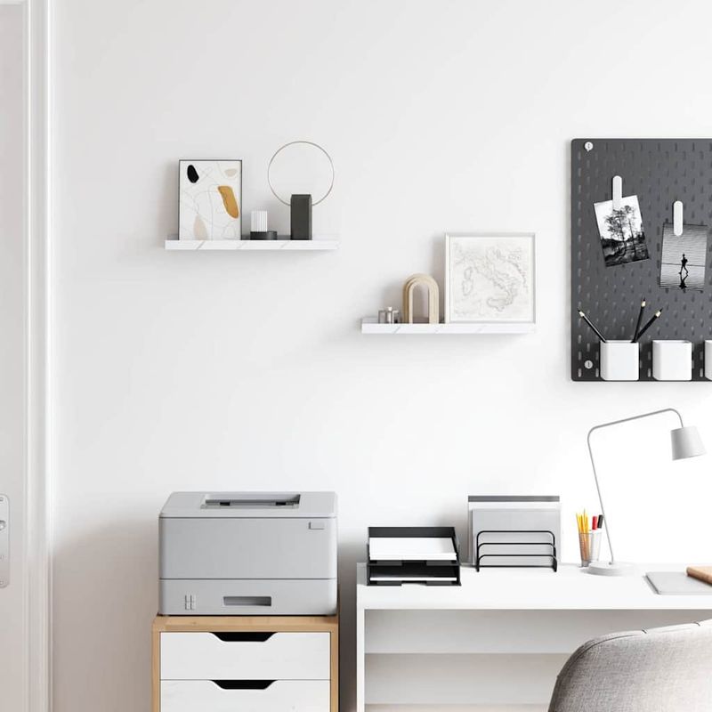 Casa si Gradina - Mobilier - Biblioteci si rafturi - Rafturi - Raft de perete 2 pcs Marmura alba 40 x 9 x 3 cm Lemn compozit - Infinity.ro