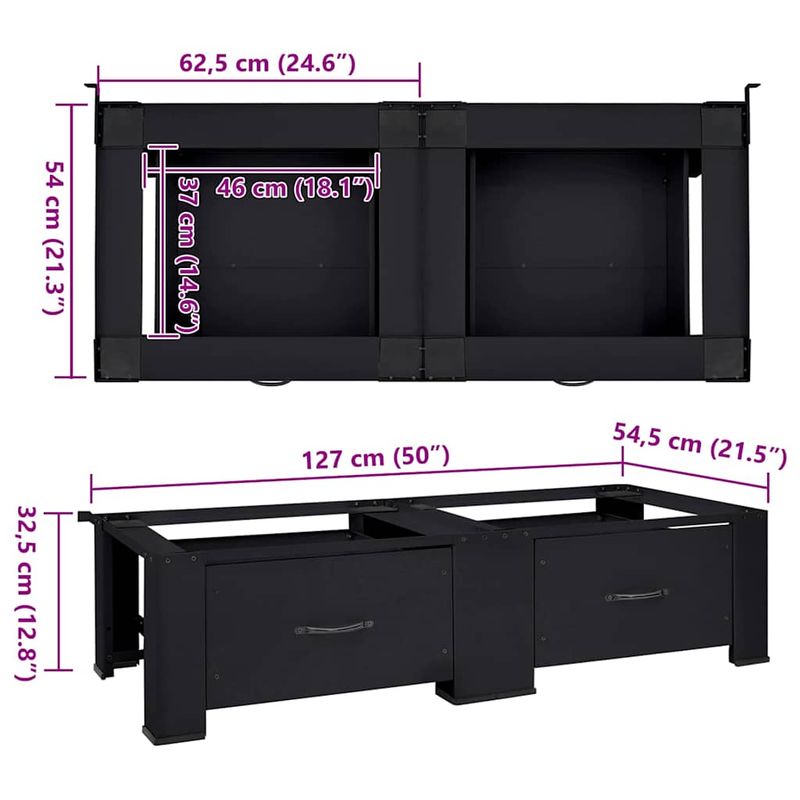 Electronice si Electrocasnice - Masini de spalat vase - Accesorii masini de spalat vase - Suport pentru masina de spalat 2 pcs Negru 64 x 55 x 32.5 cm - Infinity.ro