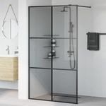 Casa si Gradina - Sanitare - Cazi si cabine de dus - Paravane si usi - Zid de dus walk-in Negru 115 x 195 cm sticla securizata - Infinity.ro