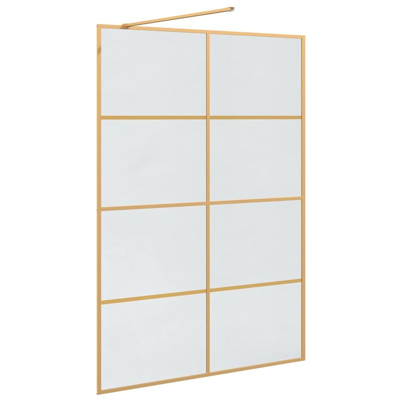 Casa si Gradina - Sanitare - Cazi si cabine de dus - Paravane si usi - Zid de dus walk-in Auriu 140 x 195 cm sticla securizata - Infinity.ro