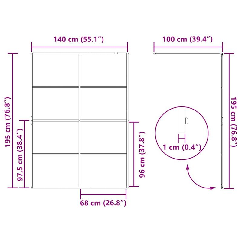 Casa si Gradina - Sanitare - Cazi si cabine de dus - Paravane si usi - Zid de dus walk-in Auriu 140 x 195 cm sticla securizata - Infinity.ro