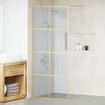 Casa si Gradina - Sanitare - Cazi si cabine de dus - Paravane si usi - Zid de dus walk-in Auriu 90 x 195 cm sticla securizata - Infinity.ro