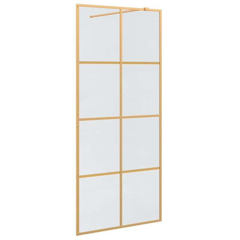Casa si Gradina - Sanitare - Cazi si cabine de dus - Paravane si usi - Zid de dus walk-in Auriu 90 x 195 cm sticla securizata - Infinity.ro