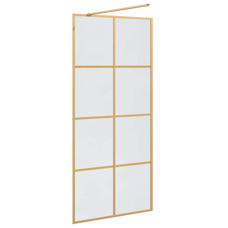 Casa si Gradina - Sanitare - Cazi si cabine de dus - Paravane si usi - Zid de dus walk-in Auriu 90 x 195 cm sticla securizata - Infinity.ro