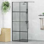 Casa si Gradina - Sanitare - Cazi si cabine de dus - Paravane si usi - Zid de dus walk-in Negru 90 x 195 cm sticla securizata - Infinity.ro