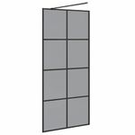 Casa si Gradina - Sanitare - Cazi si cabine de dus - Paravane si usi - Zid de dus walk-in Negru 90 x 195 cm sticla securizata - Infinity.ro