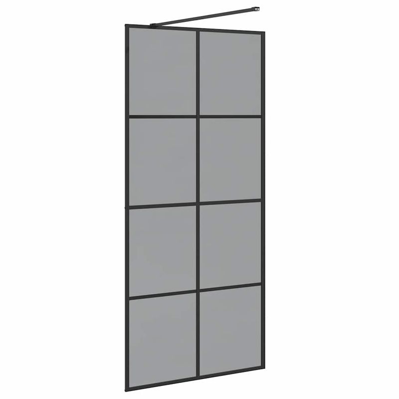 Casa si Gradina - Sanitare - Cazi si cabine de dus - Paravane si usi - Zid de dus walk-in Negru 90 x 195 cm sticla securizata - Infinity.ro