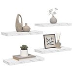 Casa si Gradina - Mobilier - Biblioteci si rafturi - Rafturi - Raft de perete 4 pcs Marmura alba 50 x 23 x 4 cm Lemn compozit - Infinity.ro
