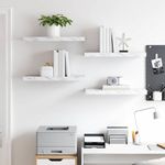 Casa si Gradina - Mobilier - Biblioteci si rafturi - Rafturi - Raft de perete 4 pcs Marmura alba 50 x 23 x 4 cm Lemn compozit - Infinity.ro