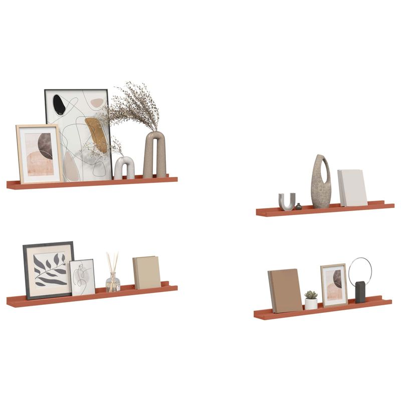Casa si Gradina - Mobilier - Biblioteci si rafturi - Rafturi - Raft de perete cu raft 4 pcs Rosu 80 x 9 x 3 cm Lemn compozit - Infinity.ro