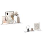 Casa si Gradina - Mobilier - Biblioteci si rafturi - Rafturi - Raft de perete 2 pcs Marmura alba 80 x 9 x 3 cm Lemn compozit - Infinity.ro