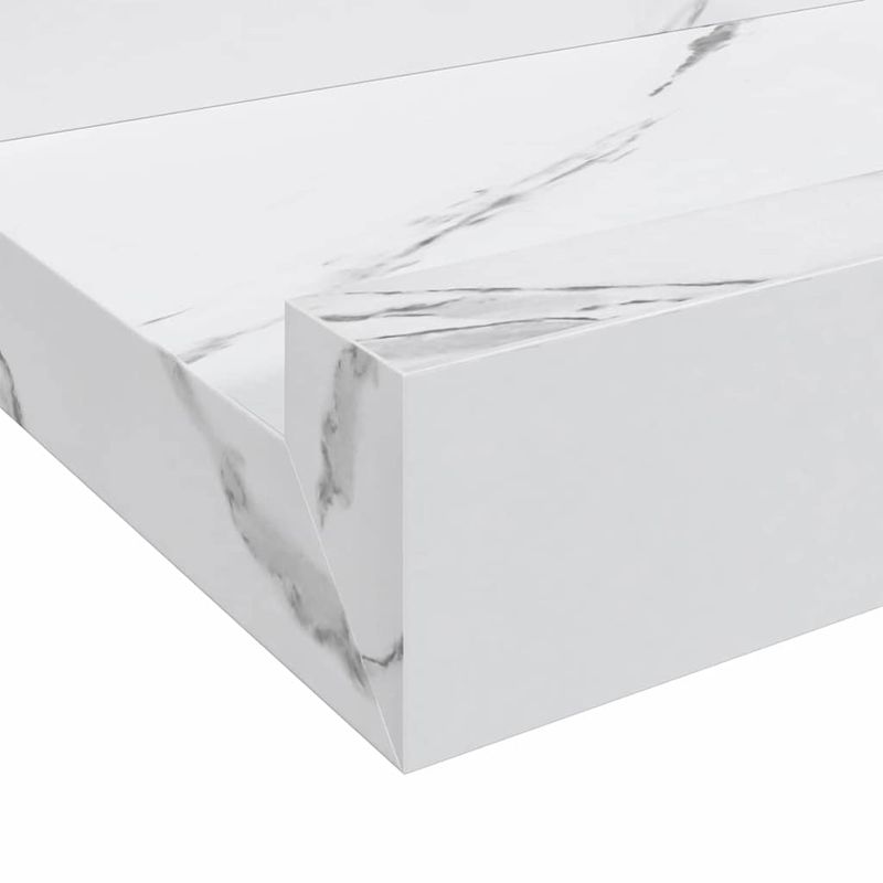 Casa si Gradina - Mobilier - Biblioteci si rafturi - Rafturi - Raft de perete 2 pcs Marmura alba 80 x 9 x 3 cm Lemn compozit - Infinity.ro