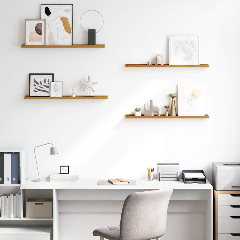 Casa si Gradina - Mobilier - Biblioteci si rafturi - Rafturi - Raft de perete cu raft 4 pcs Bej 80 x 9 x 3 cm Lemn compozit - Infinity.ro