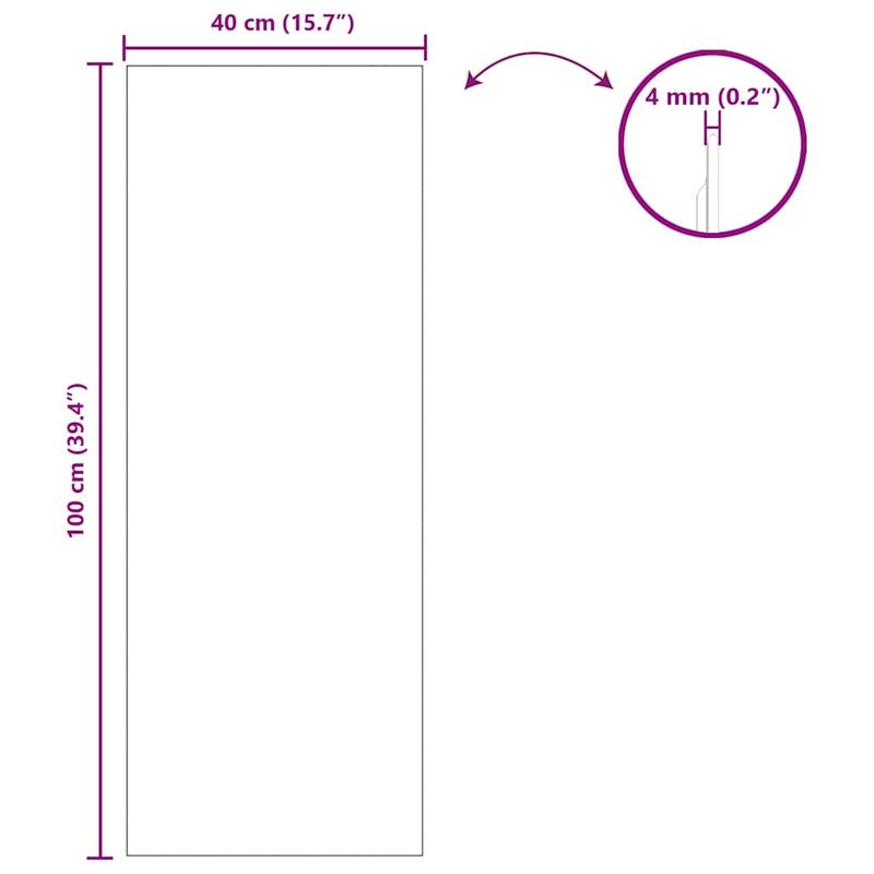 Casa si Gradina - Decoratiuni - Oglinzi - Oglinda de perete 40 x 100 cm sticla securizata - Infinity.ro