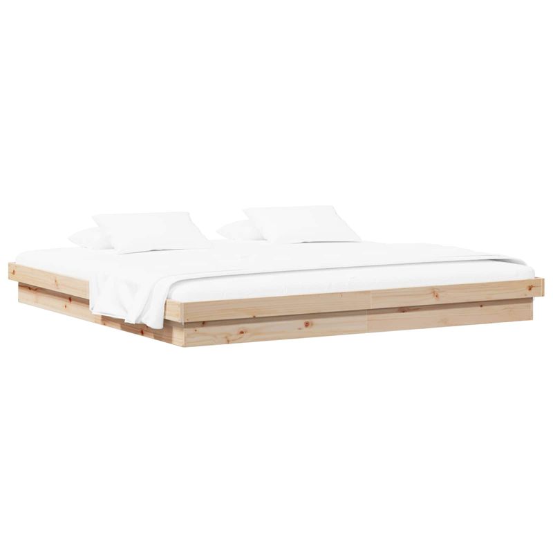 Casa si Gradina - Mobilier - Paturi si accesorii - Paturi - Cadru de pat natural 200 x 200 cm Lemn de pin masiv - Infinity.ro