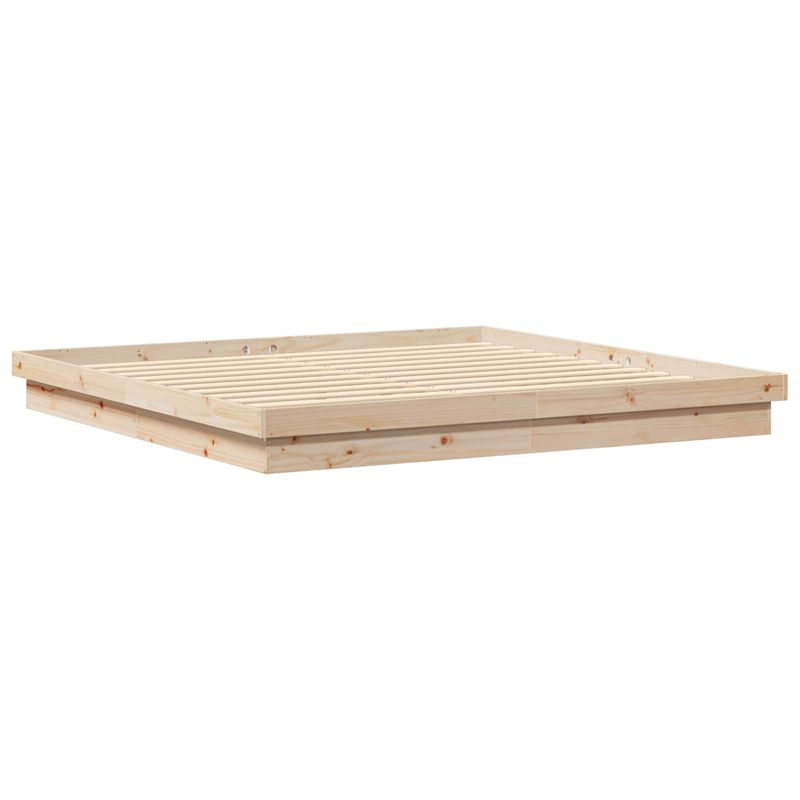 Casa si Gradina - Mobilier - Paturi si accesorii - Paturi - Cadru de pat natural 200 x 200 cm Lemn de pin masiv - Infinity.ro