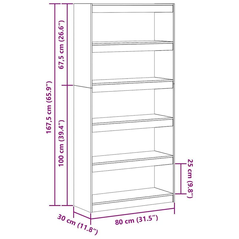 Casa si Gradina - Mobilier - Biblioteci si rafturi - Biblioteci - Dulap pentru carti Maroniu cerat 80 x 30 x 167,5 cm - Infinity.ro