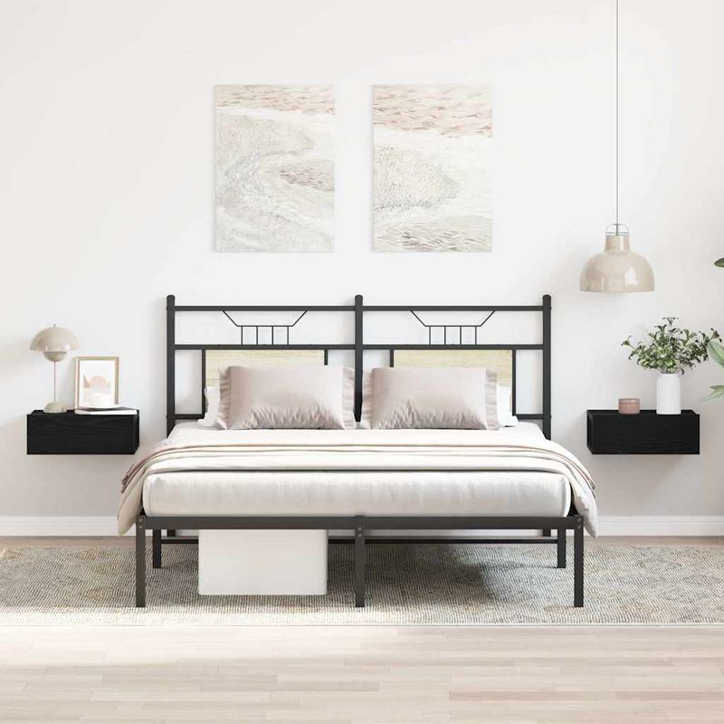 Casa si Gradina - Mobilier - Comode si corpuri - Noptiere - Noptiere plutitoare 2 buc. stejar negru 40x32x15 cm lemn stratificat - Infinity.ro