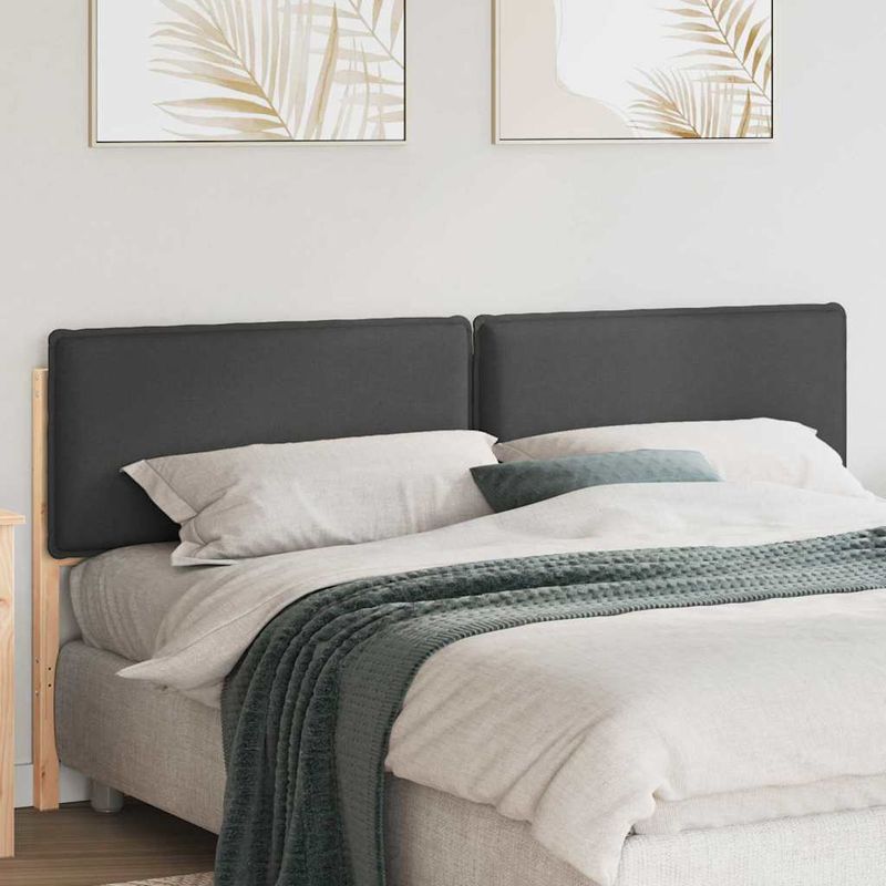 Casa si Gradina - Mobilier - Paturi si accesorii - Accesorii paturi - Tablie tapitata Gri Natural si Inchis 200 cm Lemn de pin masiv - Infinity.ro