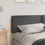 Casa si Gradina - Mobilier - Paturi si accesorii - Accesorii paturi - Tablie de pat tapitata Gri Natural si Inchis 200 cm Lemn de pin masiv - Infinity.ro
