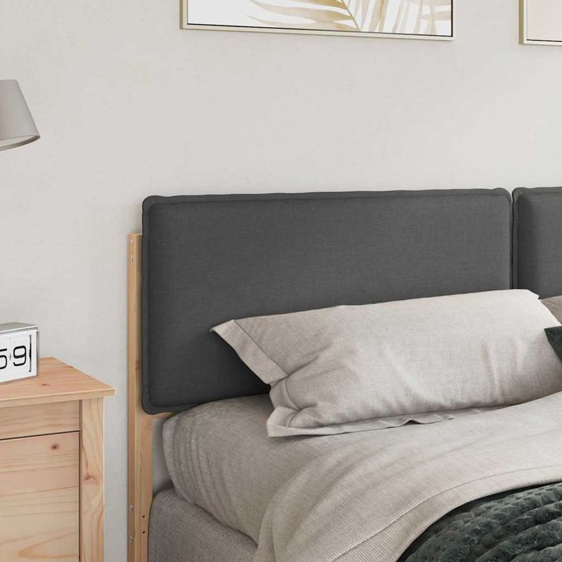 Casa si Gradina - Mobilier - Paturi si accesorii - Accesorii paturi - Tablie de pat tapitata Gri Natural si Inchis 200 cm Lemn de pin masiv - Infinity.ro