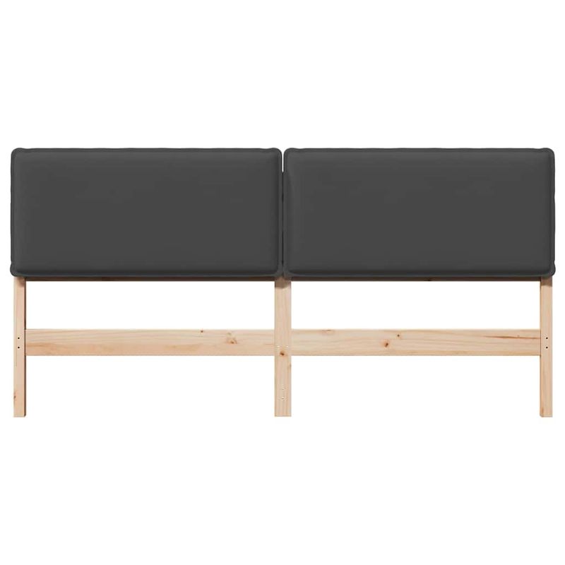 Casa si Gradina - Mobilier - Paturi si accesorii - Accesorii paturi - Tablie de pat tapitata Gri Natural si Inchis 200 cm Lemn de pin masiv - Infinity.ro