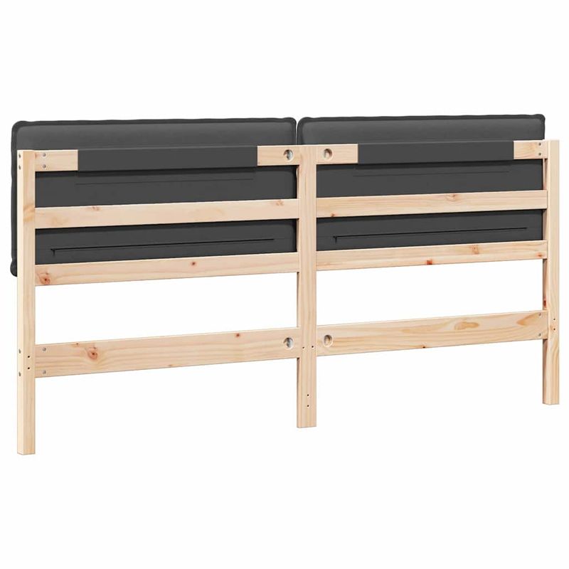 Casa si Gradina - Mobilier - Paturi si accesorii - Accesorii paturi - Tablie de pat tapitata Gri Natural si Inchis 200 cm Lemn de pin masiv - Infinity.ro